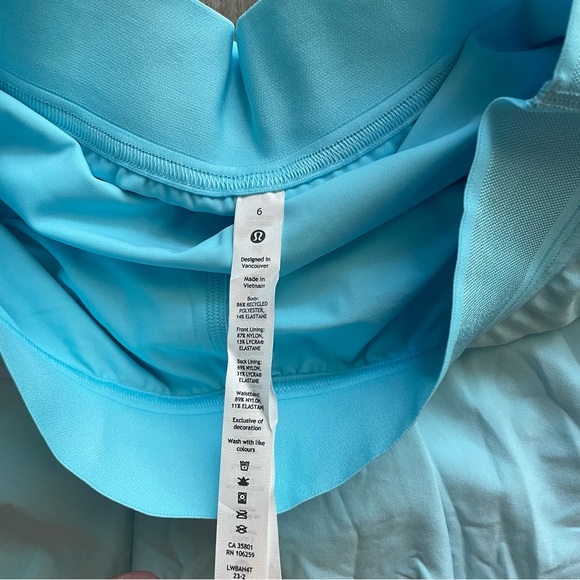 LAST ONE! NWT Lululemon Court Rival High-Rise HR Skirt Long in Cyan Blue - Picture 5 of 7